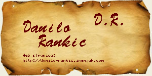 Danilo Rankić vizit kartica